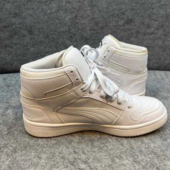 Puma Rebound‎ High Top Sneakers Classic Casual Shoes White Mens Size 8.5 - Picture 6 of 10